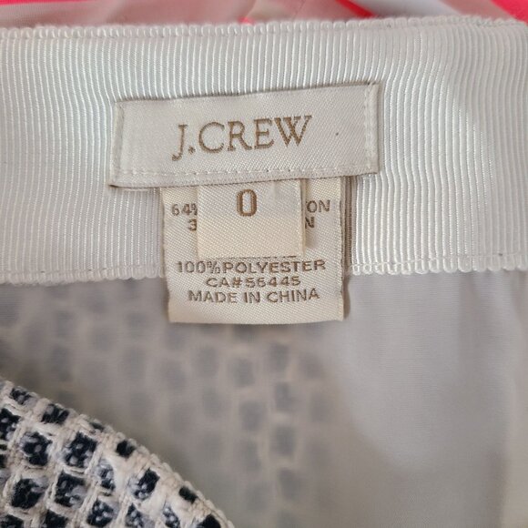 J. Crew No.2 Pencil Skirt Womens Size 0 Cotton Linen Blend Black White Textured - Picture 5 of 10